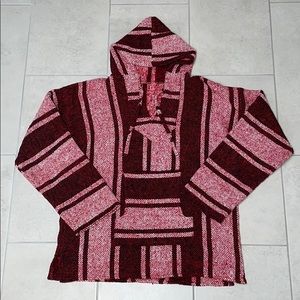 vintage striped pullover sweatshirt with hood